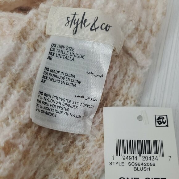 Style & Co Women's Beige and White Ribbed Marled Loop‎ Infinity Scarf - Picture 2 of 2